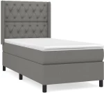 ΚΡΕΒΑΤΙ BOXSPRING ΜΕ ΣΤΡΩΜΑ ΣΚΟΥΡΟ ΓΚΡΙ 80X200 ΕΚ. ΥΦΑΣΜΑΤΙΝΟ 3131626