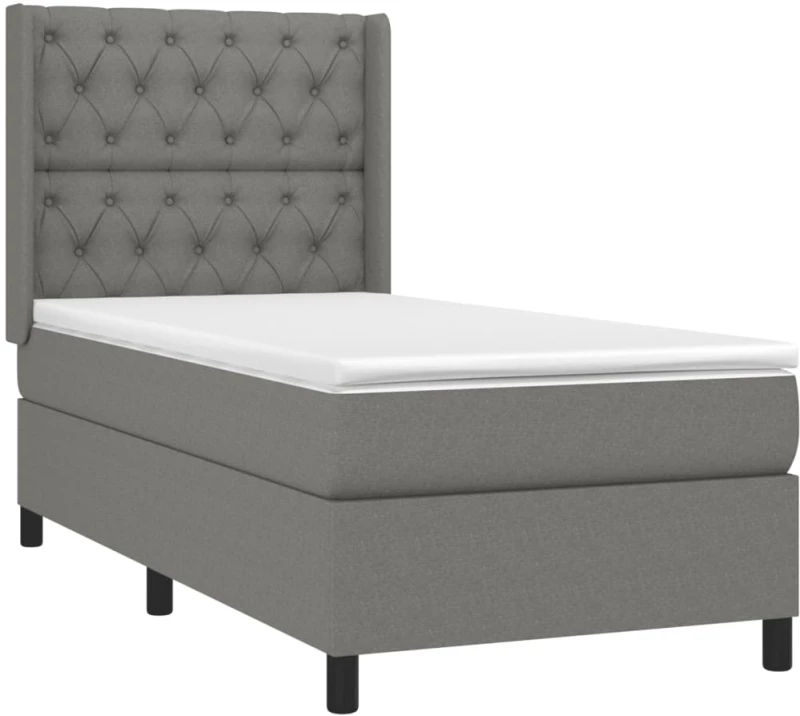 ΚΡΕΒΑΤΙ BOXSPRING ΜΕ ΣΤΡΩΜΑ ΣΚΟΥΡΟ ΓΚΡΙ 80X200 ΕΚ. ΥΦΑΣΜΑΤΙΝΟ 3131626