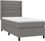 ΚΡΕΒΑΤΙ BOXSPRING ΜΕ ΣΤΡΩΜΑ ΣΚΟΥΡΟ ΓΚΡΙ 80X200 ΕΚ. ΥΦΑΣΜΑΤΙΝΟ 3131626