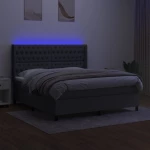 ΚΡΕΒΑΤΙ BOXSPRING ΜΕ ΣΤΡΩΜΑ & LED ΣΚ.ΓΚΡΙ 160X200 ΕΚ ΥΦΑΣΜΑΤΙΝΟ 3138566