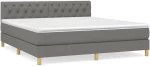 ΚΡΕΒΑΤΙ BOXSPRING ΜΕ ΣΤΡΩΜΑ ΣΚΟΥΡΟ ΓΚΡΙ 160X200 ΕΚ ΥΦΑΣΜΑΤΙΝΟ 3140866