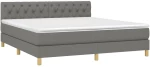 ΚΡΕΒΑΤΙ BOXSPRING ΜΕ ΣΤΡΩΜΑ ΣΚΟΥΡΟ ΓΚΡΙ 160X200 ΕΚ ΥΦΑΣΜΑΤΙΝΟ 3140866