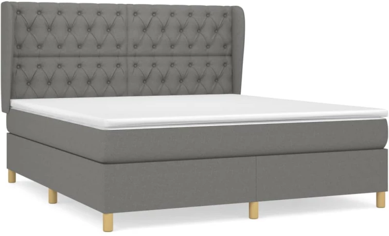 ΚΡΕΒΑΤΙ BOXSPRING ΜΕ ΣΤΡΩΜΑ ΣΚΟΥΡΟ ΓΚΡΙ 160X200 ΕΚ ΥΦΑΣΜΑΤΙΝΟ 3128774