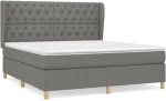 ΚΡΕΒΑΤΙ BOXSPRING ΜΕ ΣΤΡΩΜΑ ΣΚΟΥΡΟ ΓΚΡΙ 160X200 ΕΚ ΥΦΑΣΜΑΤΙΝΟ 3128774