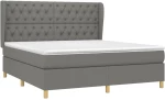 ΚΡΕΒΑΤΙ BOXSPRING ΜΕ ΣΤΡΩΜΑ ΣΚΟΥΡΟ ΓΚΡΙ 160X200 ΕΚ ΥΦΑΣΜΑΤΙΝΟ 3128774