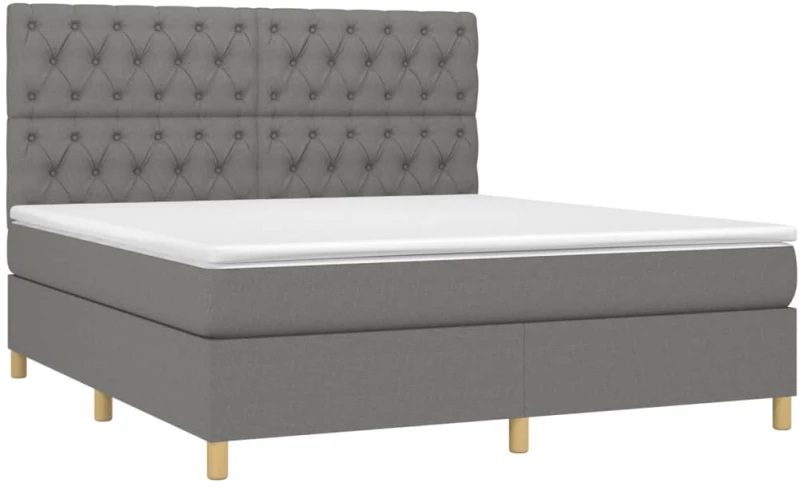 ΚΡΕΒΑΤΙ BOXSPRING ΜΕ ΣΤΡΩΜΑ ΣΚΟΥΡΟ ΓΚΡΙ 160X200 ΕΚ ΥΦΑΣΜΑΤΙΝΟ 3142586