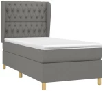 ΚΡΕΒΑΤΙ BOXSPRING ΜΕ ΣΤΡΩΜΑ ΣΚΟΥΡΟ ΓΚΡΙ 90X200 ΕΚ. ΥΦΑΣΜΑΤΙΝΟ 3128734