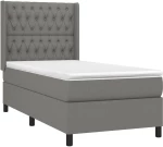 ΚΡΕΒΑΤΙ BOXSPRING ΜΕ ΣΤΡΩΜΑ ΣΚΟΥΡΟ ΓΚΡΙ 90X200 ΕΚ. ΥΦΑΣΜΑΤΙΝΟ 3131642