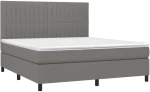 ΚΡΕΒΑΤΙ BOXSPRING ΜΕ ΣΤΡΩΜΑ & LED ΣΚ.ΓΚΡΙ 180X200 ΕΚ ΥΦΑΣΜΑΤΙΝΟ 3135054