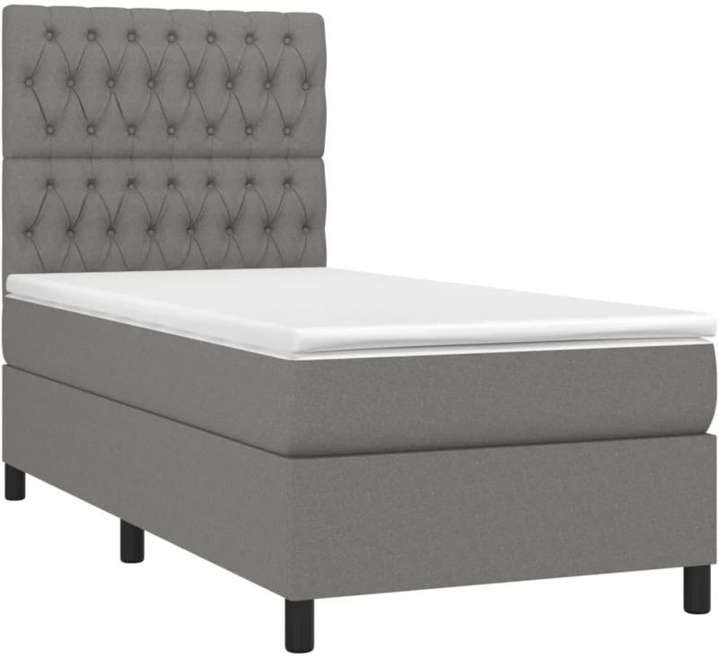 ΚΡΕΒΑΤΙ BOXSPRING ΜΕ ΣΤΡΩΜΑ & LED ΣΚ.ΓΚΡΙ 100X200 ΕΚ ΥΦΑΣΜΑΤΙΝΟ 3135094