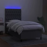 ΚΡΕΒΑΤΙ BOXSPRING ΜΕ ΣΤΡΩΜΑ & LED ΣΚ.ΓΚΡΙ 100X200 ΕΚ ΥΦΑΣΜΑΤΙΝΟ 3135094