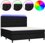 ΚΡΕΒΑΤΙ BOXSPRING ΜΕ ΣΤΡΩΜΑ & LED ΜΑΥΡΟ 160X200 ΕΚ. ΥΦΑΣΜΑΤΙΝΟ 3135127