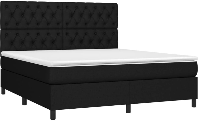 ΚΡΕΒΑΤΙ BOXSPRING ΜΕ ΣΤΡΩΜΑ & LED ΜΑΥΡΟ 160X200 ΕΚ. ΥΦΑΣΜΑΤΙΝΟ 3135127