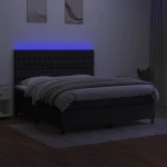 ΚΡΕΒΑΤΙ BOXSPRING ΜΕ ΣΤΡΩΜΑ & LED ΜΑΥΡΟ 160X200 ΕΚ. ΥΦΑΣΜΑΤΙΝΟ 3135127