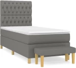 ΚΡΕΒΑΤΙ BOXSPRING ΜΕ ΣΤΡΩΜΑ ΣΚΟΥΡΟ ΓΚΡΙ 100X200 ΕΚ. ΥΦΑΣΜΑΤΙΝΟ 3137374