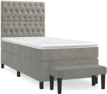 ΚΡΕΒΑΤΙ BOXSPRING ΜΕ ΣΤΡΩΜΑ ΑΝΟΙΧΤΟ ΓΚΡΙ 100X200 ΕΚ. ΒΕΛΟΥΔΙΝΟ 3138007