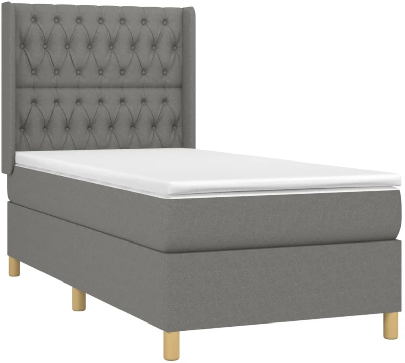 ΚΡΕΒΑΤΙ BOXSPRING ΜΕ ΣΤΡΩΜΑ & LED ΣΚ.ΓΚΡΙ 100X200 ΕΚ ΥΦΑΣΜΑΤΙΝΟ 3139094