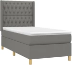 ΚΡΕΒΑΤΙ BOXSPRING ΜΕ ΣΤΡΩΜΑ & LED ΣΚ.ΓΚΡΙ 100X200 ΕΚ ΥΦΑΣΜΑΤΙΝΟ 3139094