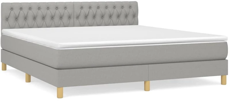 ΚΡΕΒΑΤΙ BOXSPRING ΜΕ ΣΤΡΩΜΑ ΑΝΟΙΧΤΟ ΓΚΡΙ 180X200 ΕΚ. ΥΦΑΣΜΑΤΙΝΟ 3140873
