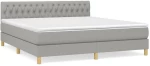 ΚΡΕΒΑΤΙ BOXSPRING ΜΕ ΣΤΡΩΜΑ ΑΝΟΙΧΤΟ ΓΚΡΙ 180X200 ΕΚ. ΥΦΑΣΜΑΤΙΝΟ 3140873