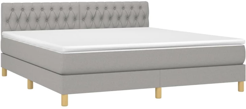 ΚΡΕΒΑΤΙ BOXSPRING ΜΕ ΣΤΡΩΜΑ ΑΝΟΙΧΤΟ ΓΚΡΙ 180X200 ΕΚ. ΥΦΑΣΜΑΤΙΝΟ 3140873