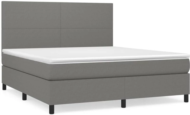ΚΡΕΒΑΤΙ BOXSPRING ΜΕ ΣΤΡΩΜΑ ΣΚΟΥΡΟ ΓΚΡΙ 180X200 ΕΚ ΥΦΑΣΜΑΤΙΝ 3141634