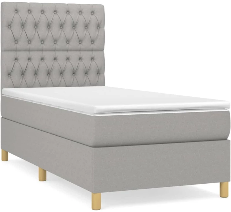 ΚΡΕΒΑΤΙ BOXSPRING ΜΕ ΣΤΡΩΜΑ ΑΝΟΙΧΤΟ ΓΚΡΙ 90X200 ΕΚ. ΥΦΑΣΜΑΤΙΝΟ 3142545