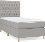 ΚΡΕΒΑΤΙ BOXSPRING ΜΕ ΣΤΡΩΜΑ ΑΝΟΙΧΤΟ ΓΚΡΙ 90X200 ΕΚ. ΥΦΑΣΜΑΤΙΝΟ 3142545