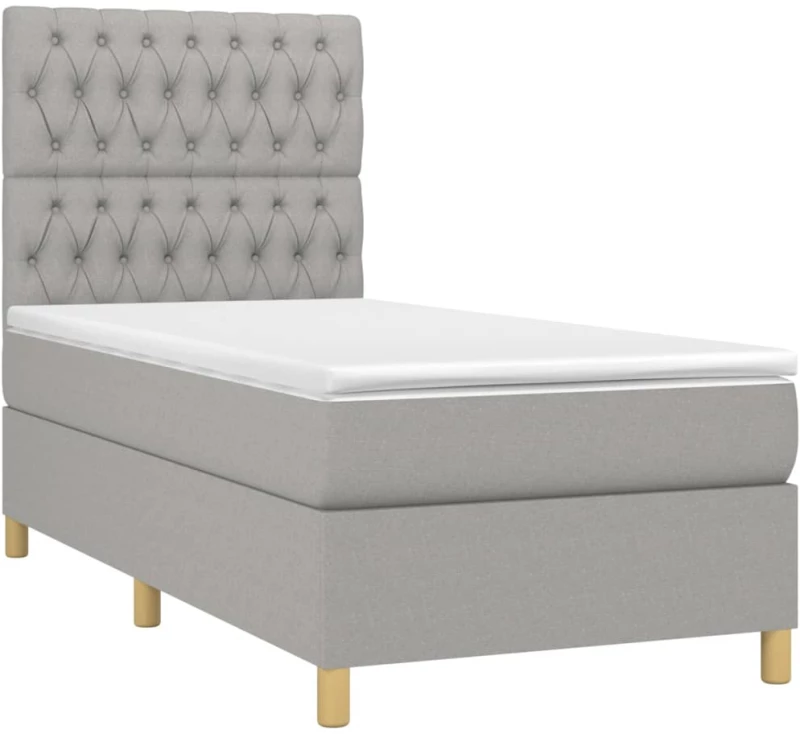 ΚΡΕΒΑΤΙ BOXSPRING ΜΕ ΣΤΡΩΜΑ ΑΝΟΙΧΤΟ ΓΚΡΙ 90X200 ΕΚ. ΥΦΑΣΜΑΤΙΝΟ 3142545