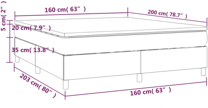 ΚΡΕΒΑΤΙ BOXSPRING ΜΕ ΣΤΡΩΜΑ ΣΚΟΥΡΟ ΚΑΦΕ 160X200 ΕΚ ΥΦΑΣΜΑΤΙΝΟ 3144434