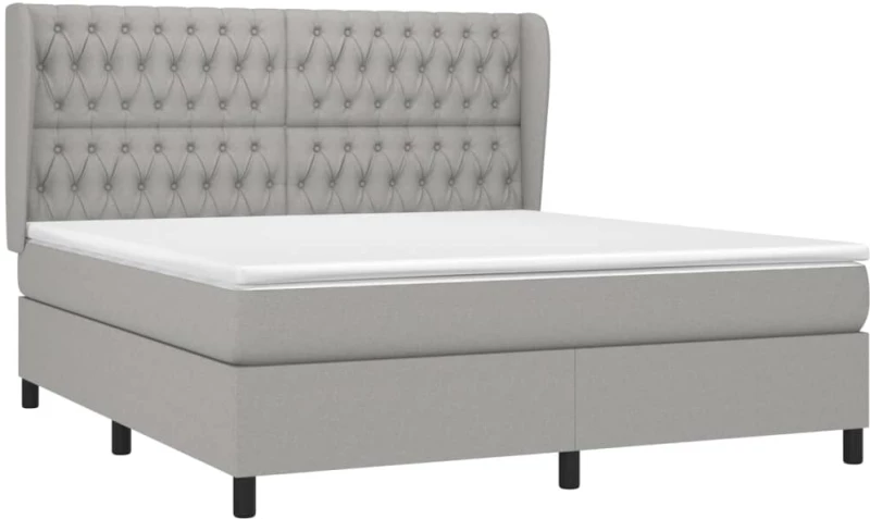 ΚΡΕΒΑΤΙ BOXSPRING ΜΕ ΣΤΡΩΜΑ ΑΝΟΙΧΤΟ ΓΚΡΙ 180X200 ΕΚ. ΥΦΑΣΜΑΤΙΝΟ 3128221