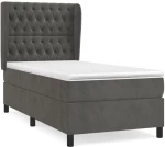 ΚΡΕΒΑΤΙ BOXSPRING ΜΕ ΣΤΡΩΜΑ ΣΚΟΥΡΟ ΓΚΡΙ 100X200 ΕΚ. ΒΕΛΟΥΔΙΝΟ 3129376