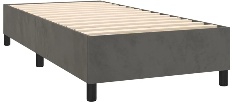 ΚΡΕΒΑΤΙ BOXSPRING ΜΕ ΣΤΡΩΜΑ ΣΚΟΥΡΟ ΓΚΡΙ 100X200 ΕΚ. ΒΕΛΟΥΔΙΝΟ 3129376