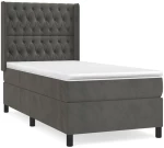 ΚΡΕΒΑΤΙ BOXSPRING ΜΕ ΣΤΡΩΜΑ ΣΚΟΥΡΟ ΓΚΡΙ 100X200 ΕΚ. ΒΕΛΟΥΔΙΝΟ 3132844