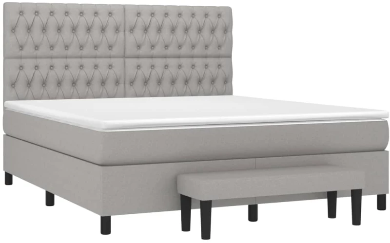 ΚΡΕΒΑΤΙ BOXSPRING ΜΕ ΣΤΡΩΜΑ ΑΝΟΙΧΤΟ ΓΚΡΙ 180X200 ΕΚ. ΥΦΑΣΜΑΤΙΝΟ 3136853