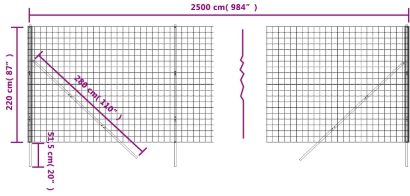 ΣΥΡΜΑΤΟΠΛΕΓΜΑ ΠΕΡΙΦΡΑΞΗΣ ΑΝΘΡΑΚΙ 2,2X25 Μ. ΓΑΛΒΑΝΙΣΜΕΝΟ ΑΤΣΑΛΙ 154239