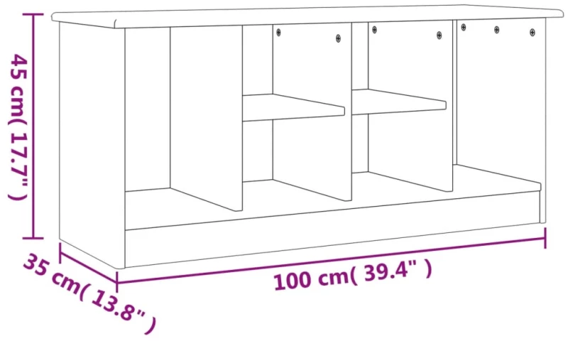 ΠΑΠΟΥΤΣΟΘΗΚΗ ALTA ΛΕΥΚΗ 100 X 35 X 45 ΕΚ. ΑΠΟ ΜΑΣΙΦ ΞΥΛΟ ΠΕΥΚΟΥ 353932