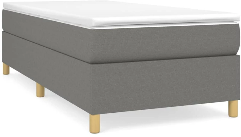 ΚΡΕΒΑΤΙ BOXSPRING ΜΕ ΣΤΡΩΜΑ ΣΚΟΥΡΟ ΓΚΡΙ 90X190 ΕΚ. ΥΦΑΣΜΑΤΙΝΟ 3144483