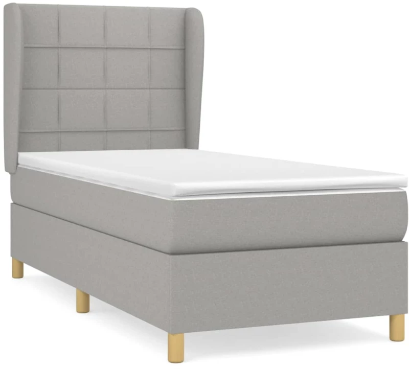 ΚΡΕΒΑΤΙ BOXSPRING ΜΕ ΣΤΡΩΜΑ ΑΝΟΙΧΤΟ ΓΚΡΙ 90X190 ΕΚ. ΥΦΑΣΜΑΤΙΝΟ 3128485