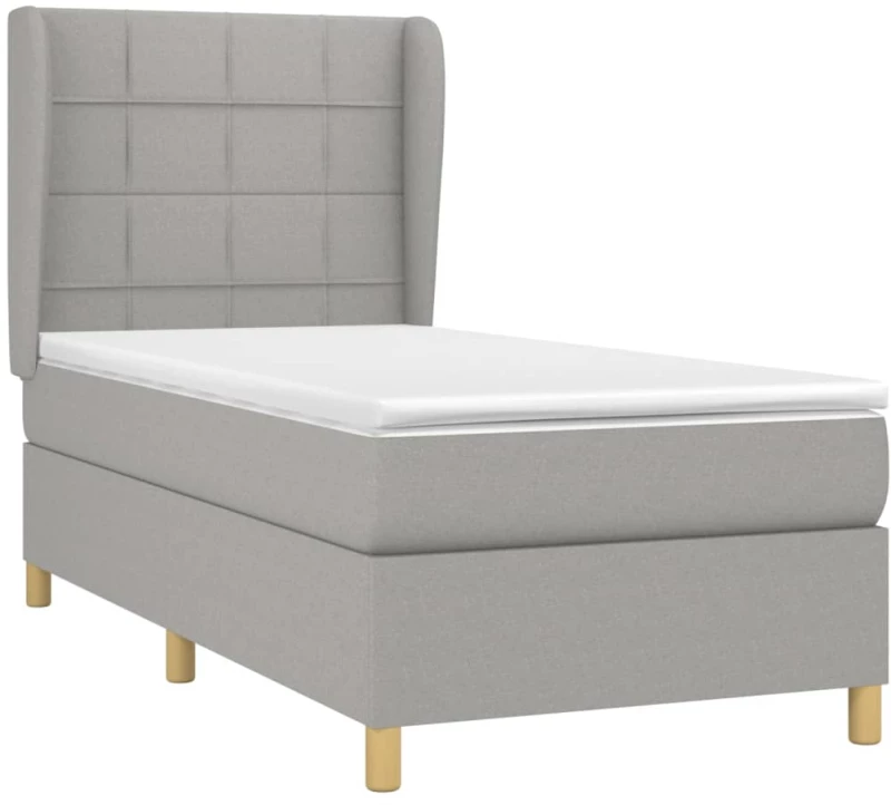 ΚΡΕΒΑΤΙ BOXSPRING ΜΕ ΣΤΡΩΜΑ ΑΝΟΙΧΤΟ ΓΚΡΙ 90X190 ΕΚ. ΥΦΑΣΜΑΤΙΝΟ 3128485
