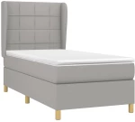ΚΡΕΒΑΤΙ BOXSPRING ΜΕ ΣΤΡΩΜΑ ΑΝΟΙΧΤΟ ΓΚΡΙ 90X190 ΕΚ. ΥΦΑΣΜΑΤΙΝΟ 3128485
