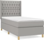 ΚΡΕΒΑΤΙ BOXSPRING ΜΕ ΣΤΡΩΜΑ ΑΝΟΙΧΤΟ ΓΚΡΙ 90X190 ΕΚ. ΥΦΑΣΜΑΤΙΝΟ 3132193