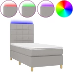 ΚΡΕΒΑΤΙ BOXSPRING ΜΕ ΣΤΡΩΜΑ & LED ΑΝ.ΓΚΡΙ 90X190 ΕΚ. ΥΦΑΣΜΑΤΙΝΟ 3135397
