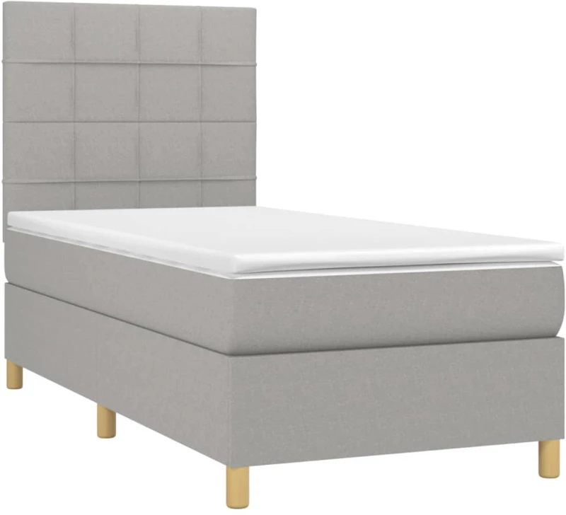 ΚΡΕΒΑΤΙ BOXSPRING ΜΕ ΣΤΡΩΜΑ & LED ΑΝ.ΓΚΡΙ 90X190 ΕΚ. ΥΦΑΣΜΑΤΙΝΟ 3135397