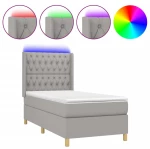 ΚΡΕΒΑΤΙ BOXSPRING ΜΕ ΣΤΡΩΜΑ & LED ΑΝ.ΓΚΡΙ 90X190 ΕΚ. ΥΦΑΣΜΑΤΙΝΟ 3139077