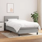 ΚΡΕΒΑΤΙ BOXSPRING ΜΕ ΣΤΡΩΜΑ ΑΝΟΙΧΤΟ ΓΚΡΙ 90X190 ΕΚ. ΥΦΑΣΜΑΤΙΝΟ 3139857