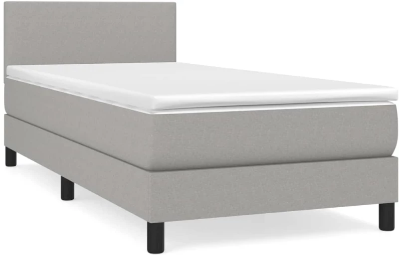 ΚΡΕΒΑΤΙ BOXSPRING ΜΕ ΣΤΡΩΜΑ ΑΝΟΙΧΤΟ ΓΚΡΙ 90X190 ΕΚ. ΥΦΑΣΜΑΤΙΝΟ 3139857