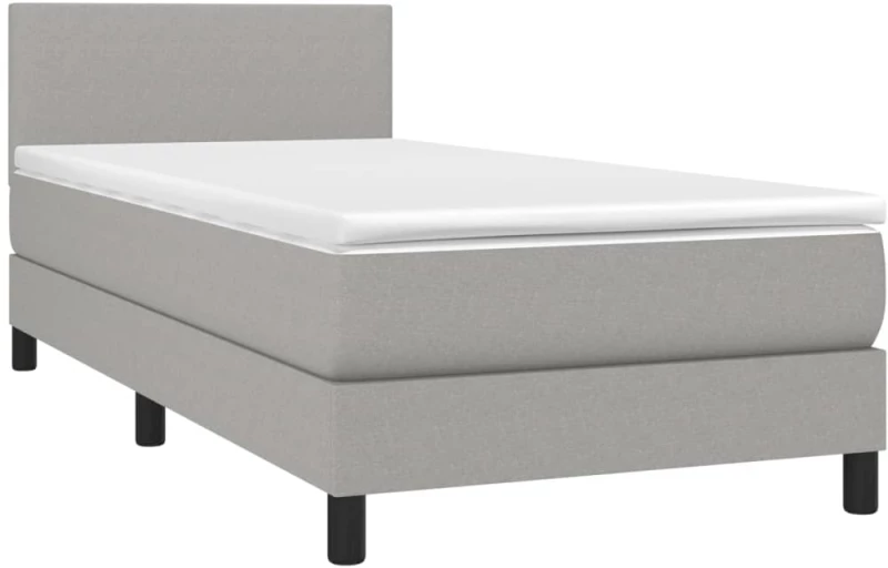 ΚΡΕΒΑΤΙ BOXSPRING ΜΕ ΣΤΡΩΜΑ ΑΝΟΙΧΤΟ ΓΚΡΙ 90X190 ΕΚ. ΥΦΑΣΜΑΤΙΝΟ 3139857