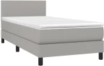 ΚΡΕΒΑΤΙ BOXSPRING ΜΕ ΣΤΡΩΜΑ ΑΝΟΙΧΤΟ ΓΚΡΙ 90X190 ΕΚ. ΥΦΑΣΜΑΤΙΝΟ 3139857