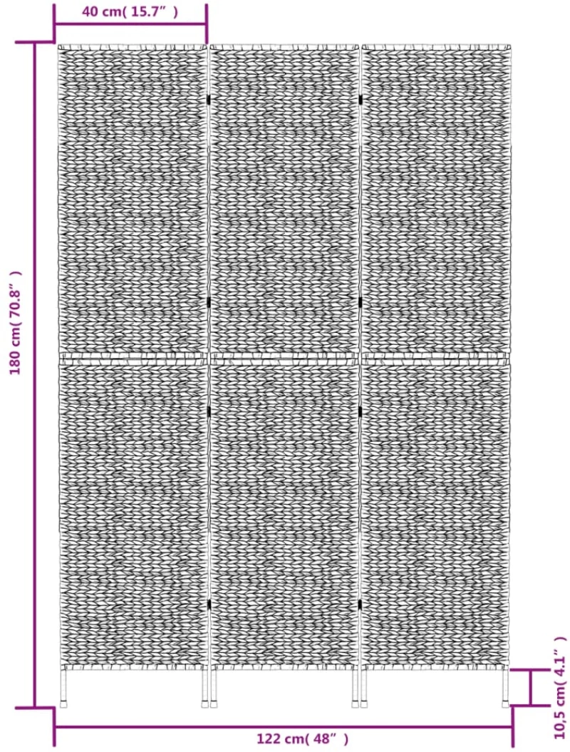 ΔΙΑΧΩΡΙΣΤΙΚΟ ΔΩΜΑΤΙΟΥ ΜΕ 3 ΠΑΝΕΛ 122X180ΕΚ. ΑΠΟ ΥΑΚΙΝΘΟ ΝΕΡΟΥ 355191